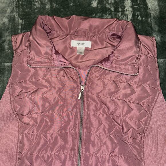 CJ Banks Quilted Vest Woman's 1X Rosey Pink Zipper Pockets Great Condition - Picture 4 of 8